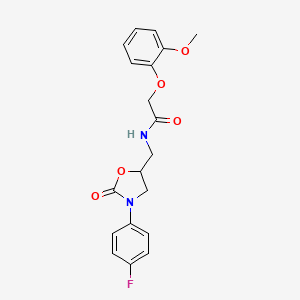 N-((3-(4-fluorophenyl)-2-oxooxazolidin-5-yl)methyl)-2-(2-methoxyphenoxy)acetamide