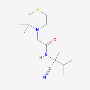 molecular formula C14H25N3OS B2795936 N-(1-cyano-1,2-dimethylpropyl)-2-(3,3-dimethylthiomorpholin-4-yl)acetamide CAS No. 1808600-49-8
