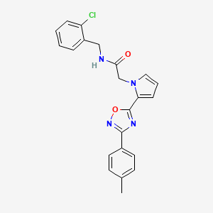 molecular formula C22H19ClN4O2 B2795938 N-(2-氯苯甲基)-2-{2-[3-(4-甲基苯基)-1,2,4-噁二唑-5-基]-1H-吡咯-1-基}乙酰胺 CAS No. 1261003-59-1