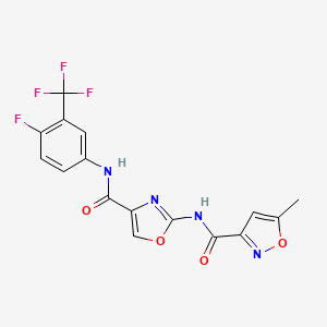 N-(4-((4-fluoro-3-(trifluoromethyl)phenyl)carbamoyl)oxazol-2-yl)-5-methylisoxazole-3-carboxamide