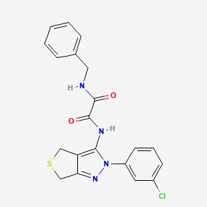 molecular formula C20H17ClN4O2S B2795945 N-苄基-N'-[2-(3-氯苯基)-4,6-二氢噻吩[3,4-c]吡唑-3-基]氧代酰胺 CAS No. 900010-83-5