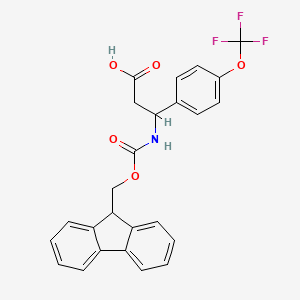 molecular formula C25H20F3NO5 B2795947 3-({[(9H-芴-9-基)甲氧基]甲酰}氨基)-3-(4-(三氟甲氧基)苯基)丙酸 CAS No. 320727-89-7