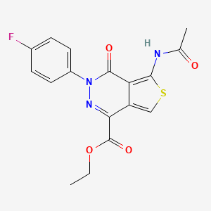 molecular formula C17H14FN3O4S B2795949 Ethyl 5-acetamido-3-(4-fluorophenyl)-4-oxo-3,4-dihydrothieno[3,4-d]pyridazine-1-carboxylate CAS No. 851948-80-6