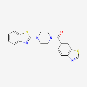 molecular formula C19H16N4OS2 B2795951 (4-(Benzo[d]thiazol-2-yl)piperazin-1-yl)(benzo[d]thiazol-6-yl)methanone CAS No. 681174-65-2