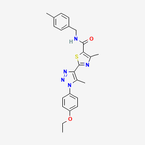 molecular formula C24H25N5O2S B2795955 2-(1-(4-ethoxyphenyl)-5-methyl-1H-1,2,3-triazol-4-yl)-4-methyl-N-(4-methylbenzyl)thiazole-5-carboxamide CAS No. 1206985-15-0