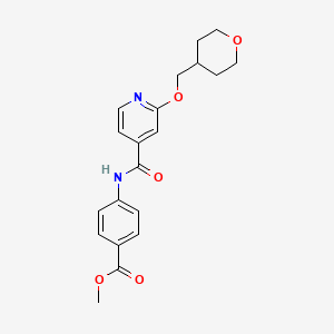 molecular formula C20H22N2O5 B2795956 methyl 4-(2-((tetrahydro-2H-pyran-4-yl)methoxy)isonicotinamido)benzoate CAS No. 2034242-93-6