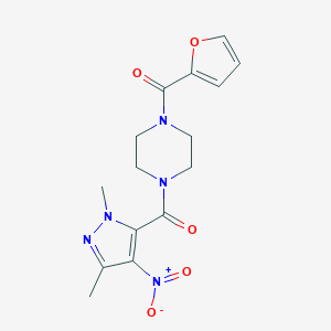 molecular formula C15H17N5O5 B279596 1-(2-furoyl)-4-({4-nitro-1,3-dimethyl-1H-pyrazol-5-yl}carbonyl)piperazine 