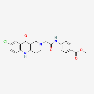 molecular formula C22H20ClN3O4 B2795960 methyl 4-(2-(8-chloro-10-oxo-3,4-dihydrobenzo[b][1,6]naphthyridin-2(1H,5H,10H)-yl)acetamido)benzoate CAS No. 1251697-42-3