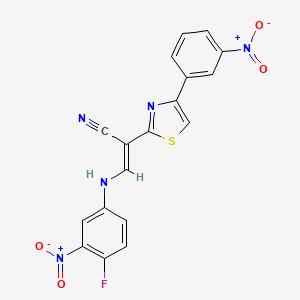 (2E)-3-[(4-fluoro-3-nitrophenyl)amino]-2-[4-(3-nitrophenyl)-1,3-thiazol-2-yl]prop-2-enenitrile