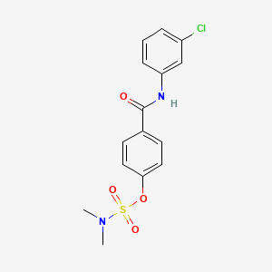 molecular formula C15H15ClN2O4S B2795971 4-[(3-氯苯胺基)羰基]苯基-N,N-二甲基磺酸酯 CAS No. 338396-23-9