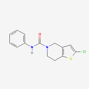 molecular formula C14H13ClN2OS B2795975 2-chloro-N-phenyl-6,7-dihydrothieno[3,2-c]pyridine-5(4H)-carboxamide CAS No. 2034201-65-3