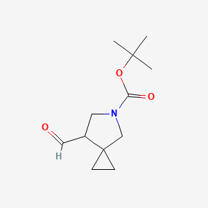 molecular formula C12H19NO3 B2795980 叔丁基 7-甲酰基-5-氮杂螺[2.4]庚烷-5-羧酸酯 CAS No. 2137704-05-1