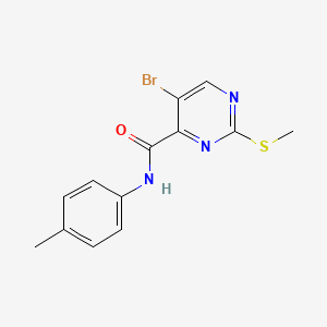 molecular formula C13H12BrN3OS B2795982 5-bromo-N-(4-methylphenyl)-2-(methylsulfanyl)pyrimidine-4-carboxamide CAS No. 874129-01-8
