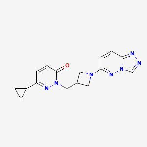 molecular formula C16H17N7O B2795989 6-Cyclopropyl-2-[(1-{[1,2,4]triazolo[4,3-b]pyridazin-6-yl}azetidin-3-yl)methyl]-2,3-dihydropyridazin-3-one CAS No. 2195875-31-9