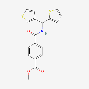 Methyl 4-((thiophen-2-yl(thiophen-3-yl)methyl)carbamoyl)benzoate