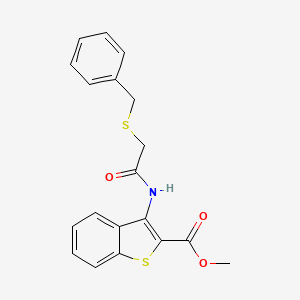 molecular formula C19H17NO3S2 B2795999 甲基 3-(2-(苄硫基)乙酰氨基)苯并[b]噻吩-2-羧酸甲酯 CAS No. 923465-49-0
