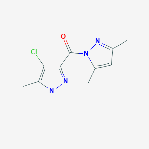 molecular formula C11H13ClN4O B279600 (4-chloro-1,5-dimethyl-1H-pyrazol-3-yl)(3,5-dimethyl-1H-pyrazol-1-yl)methanone 