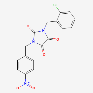 1-[(2-Chlorophenyl)methyl]-3-[(4-nitrophenyl)methyl]imidazolidine-2,4,5-trione