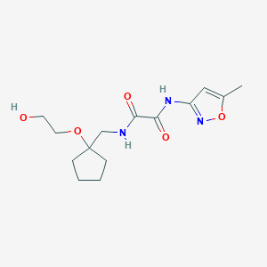 molecular formula C14H21N3O5 B2796002 N1-((1-(2-hydroxyethoxy)cyclopentyl)methyl)-N2-(5-methylisoxazol-3-yl)oxalamide CAS No. 2177365-49-8