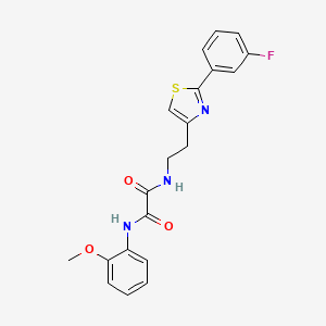 molecular formula C20H18FN3O3S B2796007 N-{2-[2-(3-fluorophenyl)-1,3-thiazol-4-yl]ethyl}-N'-(2-methoxyphenyl)ethanediamide CAS No. 933018-57-6
