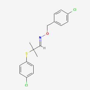 molecular formula C17H17Cl2NOS B2796010 2-[(4-chlorophenyl)sulfanyl]-2-methylpropanal O-(4-chlorobenzyl)oxime CAS No. 477864-97-4