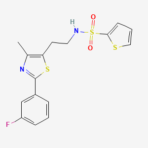 molecular formula C16H15FN2O2S3 B2796012 N-{2-[2-(3-fluorophenyl)-4-methyl-1,3-thiazol-5-yl]ethyl}thiophene-2-sulfonamide CAS No. 946375-39-9