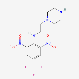 molecular formula C13H16F3N5O4 B2796017 2,6-dinitro-N-(2-piperazinoethyl)-4-(trifluoromethyl)aniline CAS No. 439097-25-3