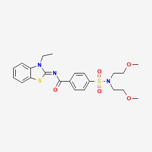 4-[bis(2-methoxyethyl)sulfamoyl]-N-(3-ethyl-1,3-benzothiazol-2-ylidene)benzamide