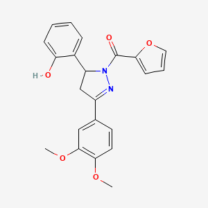 [5-(3,4-Dimethoxyphenyl)-3-(2-hydroxyphenyl)-3,4-dihydropyrazol-2-yl]-(furan-2-yl)methanone