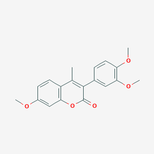 molecular formula C19H18O5 B2796036 3-(3,4-Dimethoxyphenyl)-7-methoxy-4-methylchromen-2-one CAS No. 720674-23-7