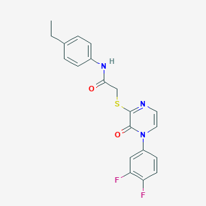 molecular formula C20H17F2N3O2S B2796039 2-[4-(3,4-二氟苯基)-3-氧代吡嘧啶-2-基]硫代-N-(4-乙基苯基)乙酰胺 CAS No. 900007-84-3