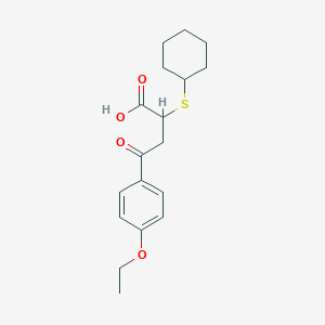 molecular formula C18H24O4S B2796040 2-(Cyclohexylsulfanyl)-4-(4-ethoxyphenyl)-4-oxobutanoic acid CAS No. 301193-83-9