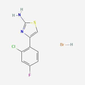 molecular formula C9H7BrClFN2S B2796057 4-(2-Chloro-4-fluorophenyl)-1,3-thiazol-2-amine hydrobromide CAS No. 1052553-38-4