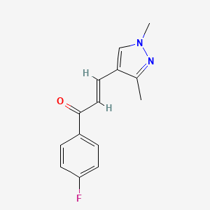 molecular formula C14H13FN2O B2796060 Propenone, 3-(1,3-dimethyl-1H-pyrazol-4-yl)-1-(4-fluorophenyl)- CAS No. 959003-61-3