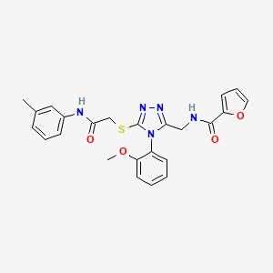 N-[[4-(2-methoxyphenyl)-5-[2-(3-methylanilino)-2-oxoethyl]sulfanyl-1,2,4-triazol-3-yl]methyl]furan-2-carboxamide