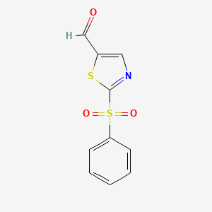 molecular formula C10H7NO3S2 B2796062 2-(Benzenesulfonyl)-1,3-thiazole-5-carbaldehyde CAS No. 477886-95-6