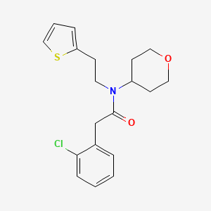 2-(2-chlorophenyl)-N-(tetrahydro-2H-pyran-4-yl)-N-(2-(thiophen-2-yl)ethyl)acetamide