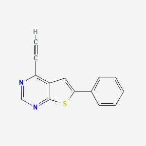 molecular formula C14H8N2S B2796071 4-Ethynyl-6-phenylthieno[2,3-d]pyrimidine CAS No. 2469552-61-0
