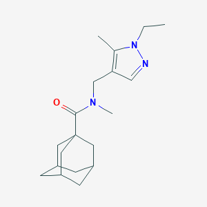 molecular formula C19H29N3O B279608 N-[(1-ethyl-5-methyl-1H-pyrazol-4-yl)methyl]-N-methyl-1-adamantanecarboxamide 
