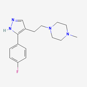 molecular formula C16H21FN4 B2796080 1-{2-[3-(4-fluorophenyl)-1H-pyrazol-4-yl]ethyl}-4-methylpiperazine CAS No. 1007071-72-8