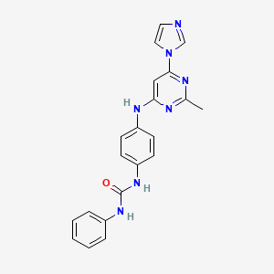 molecular formula C21H19N7O B2796087 1-(4-((6-(1H-imidazol-1-yl)-2-methylpyrimidin-4-yl)amino)phenyl)-3-phenylurea CAS No. 1203403-67-1