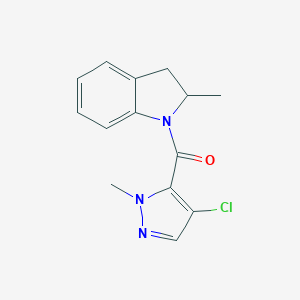 1-[(4-chloro-1-methyl-1H-pyrazol-5-yl)carbonyl]-2-methylindoline