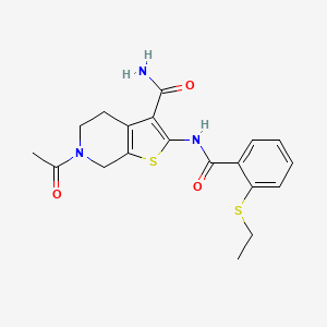 6-acetyl-2-[(2-ethylsulfanylbenzoyl)amino]-5,7-dihydro-4H-thieno[2,3-c]pyridine-3-carboxamide