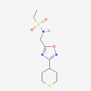 N-((3-(tetrahydro-2H-thiopyran-4-yl)-1,2,4-oxadiazol-5-yl)methyl)ethanesulfonamide