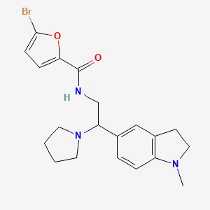 molecular formula C20H24BrN3O2 B2796097 5-bromo-N-(2-(1-methylindolin-5-yl)-2-(pyrrolidin-1-yl)ethyl)furan-2-carboxamide CAS No. 922088-08-2