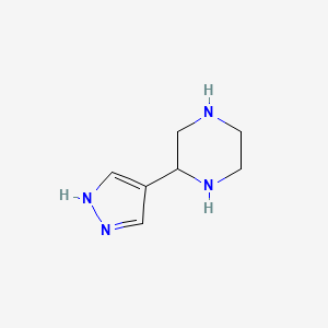 molecular formula C7H12N4 B2796104 2-(1H-pyrazol-4-yl)piperazine CAS No. 1935518-00-5