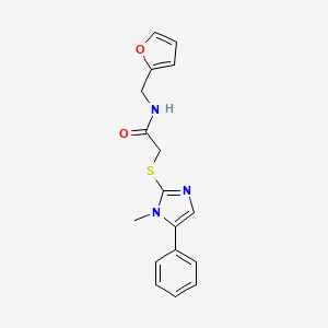 molecular formula C17H17N3O2S B2796112 N-(furan-2-ylmethyl)-2-(1-methyl-5-phenylimidazol-2-yl)sulfanylacetamide CAS No. 667868-66-8