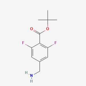 molecular formula C12H15F2NO2 B2796117 Tert-butyl 4-(aminomethyl)-2,6-difluorobenzoate CAS No. 2132349-64-3