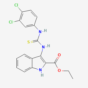 molecular formula C18H15Cl2N3O2S B2796118 ethyl 3-(3-(3,4-dichlorophenyl)thioureido)-1H-indole-2-carboxylate CAS No. 686736-64-1
