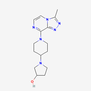 molecular formula C15H22N6O B2796119 1-[1-(3-Methyl-[1,2,4]triazolo[4,3-a]pyrazin-8-yl)piperidin-4-yl]pyrrolidin-3-ol CAS No. 2380010-62-6